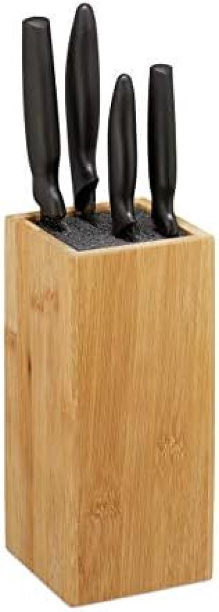 PromoHome Bamboe Messenblok met Reinigingsborstel - Universele Keukenorganizer