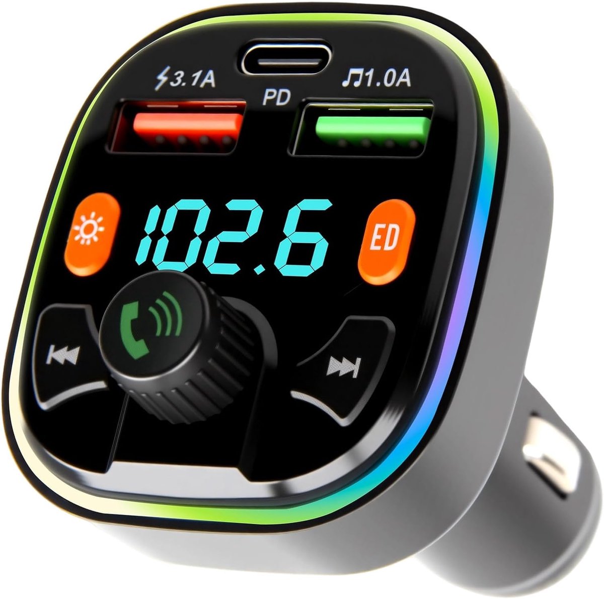 Bluetooth FM-transmitter voor auto met handsfree functie, snel opladen en hifi-stereo