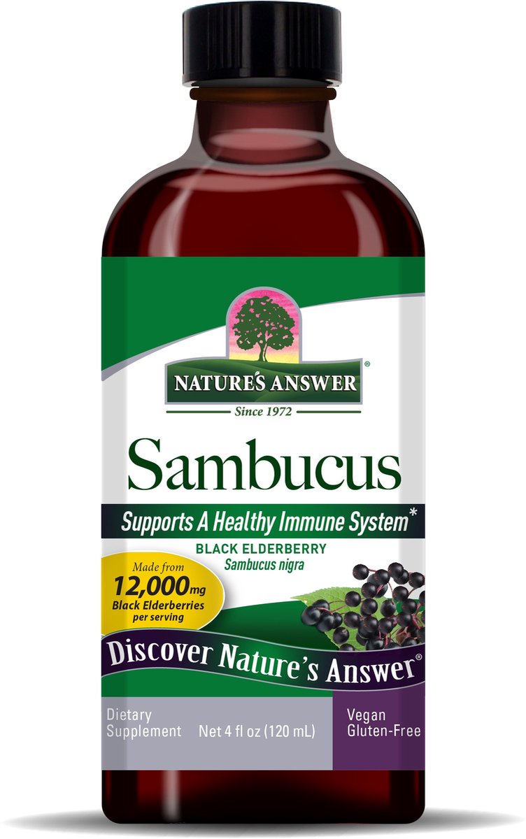 Natures Answer Voedingssupplementen Sambucus, Black Elder Berry (vlierbessen) Extract (120 ml) - Nature's Answer