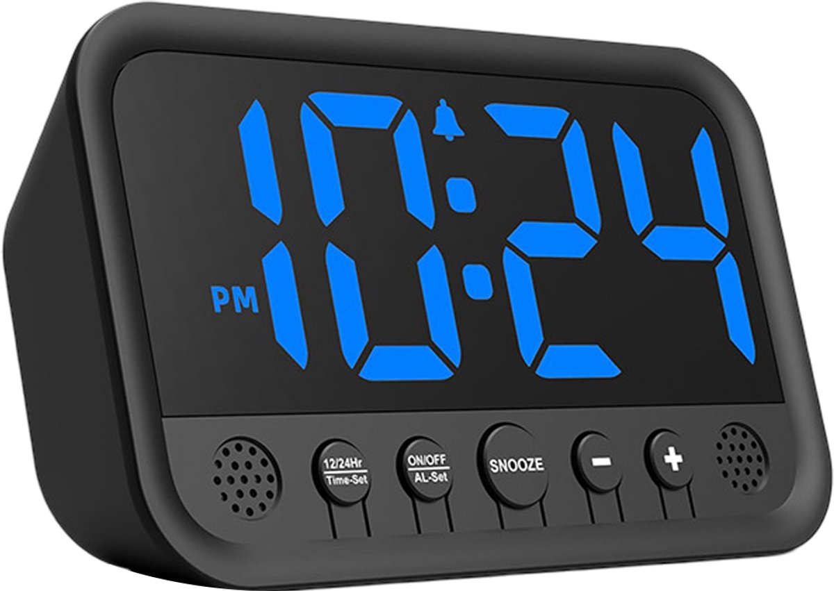 longziming -Compacte Digitale Wekker met Helder Display – 5 Volume Niveaus, Geheugenfunctie & Sluimerfunctie, Modern Design voor Nachtkastje of Bureau