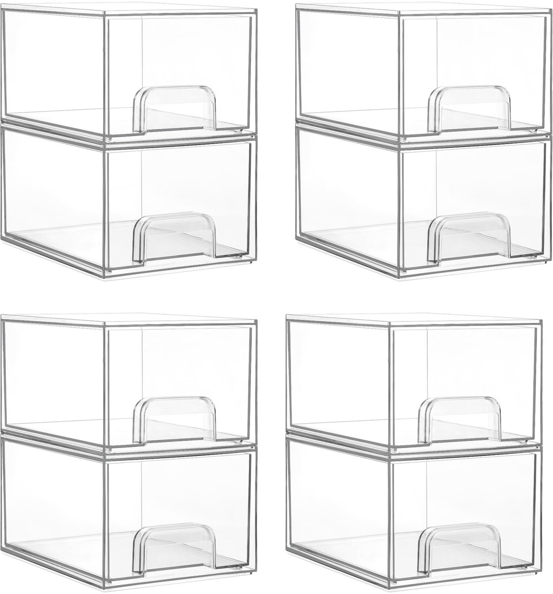 Azomor® Transparante stapelbare opberglades voor veelzijdige organisatie in huis