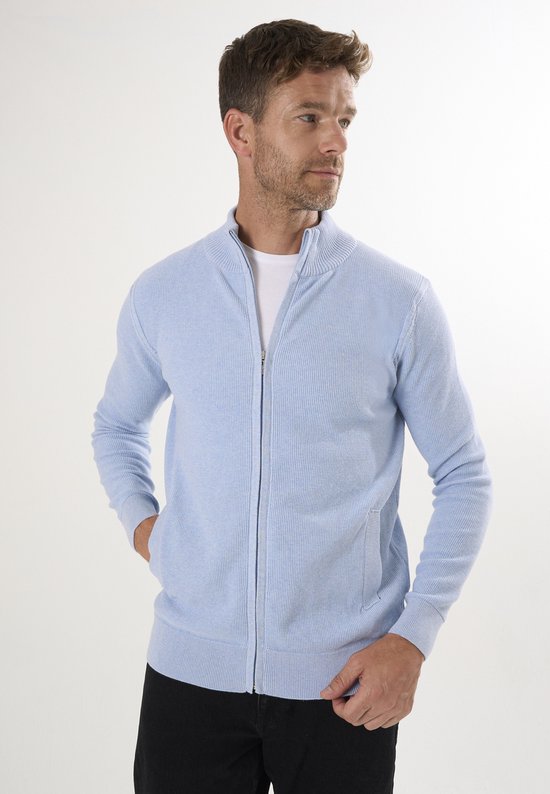 Cardigan Felix Hardy avec fermeture éclair - 100 % Katoen - Blauw - XL