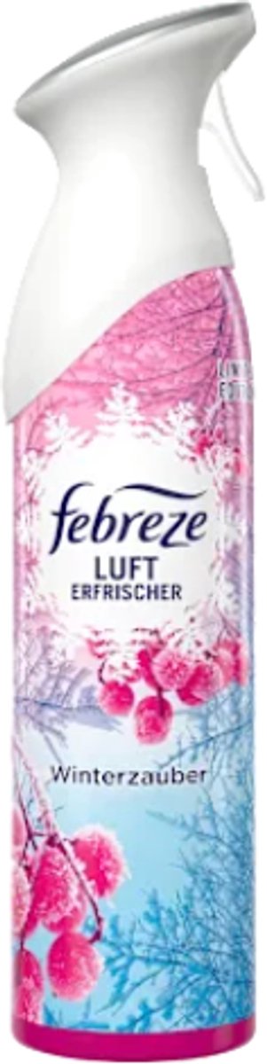Wintergeur Febreze Luchtverfrisser Wintermagie | 1x 185 ml - Met een Vleugje Bessen & Roze Bloesems | Verfrist en Bestrijd onaangename geurtjes