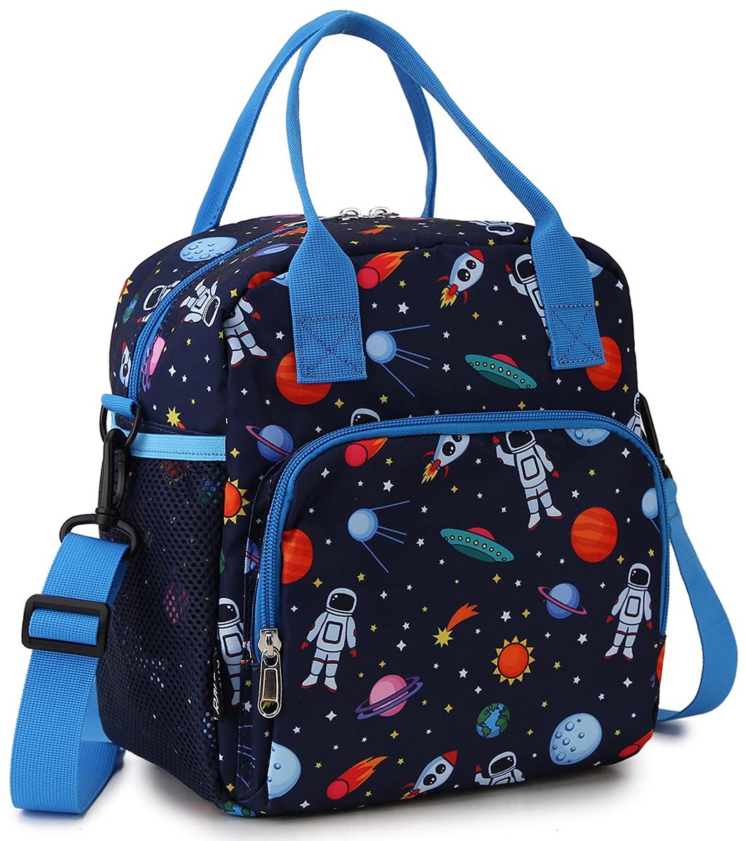 Lunchtas - Geïsoleerd - Met Astronautenprint - Voor kinderen jongens school kinderdagverblijf picknick - 9.4 liter