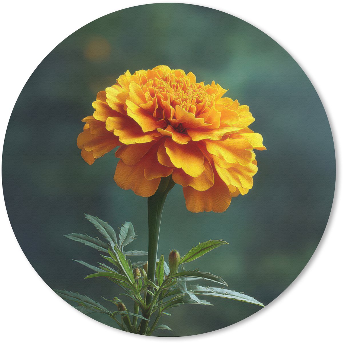 Muismat rond 40x40 cm - Mousepad Bloemblaadjes - Afrikaan - Oranje - Wazig - Ronde muismatten