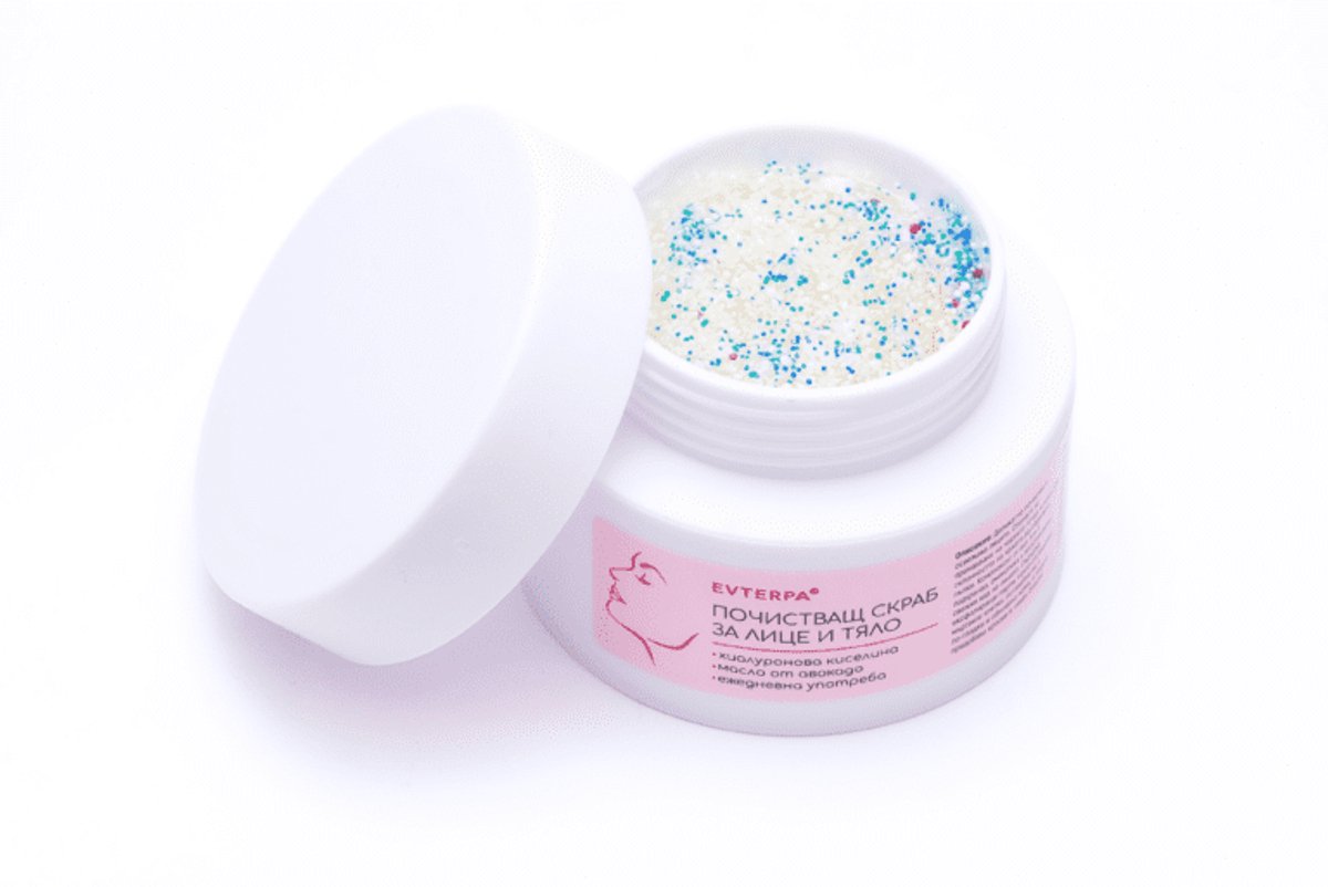 Verfijnende gezicht en lichaam scrub met hyaluron - avocado olie - grove poriën - minder talg 80ml