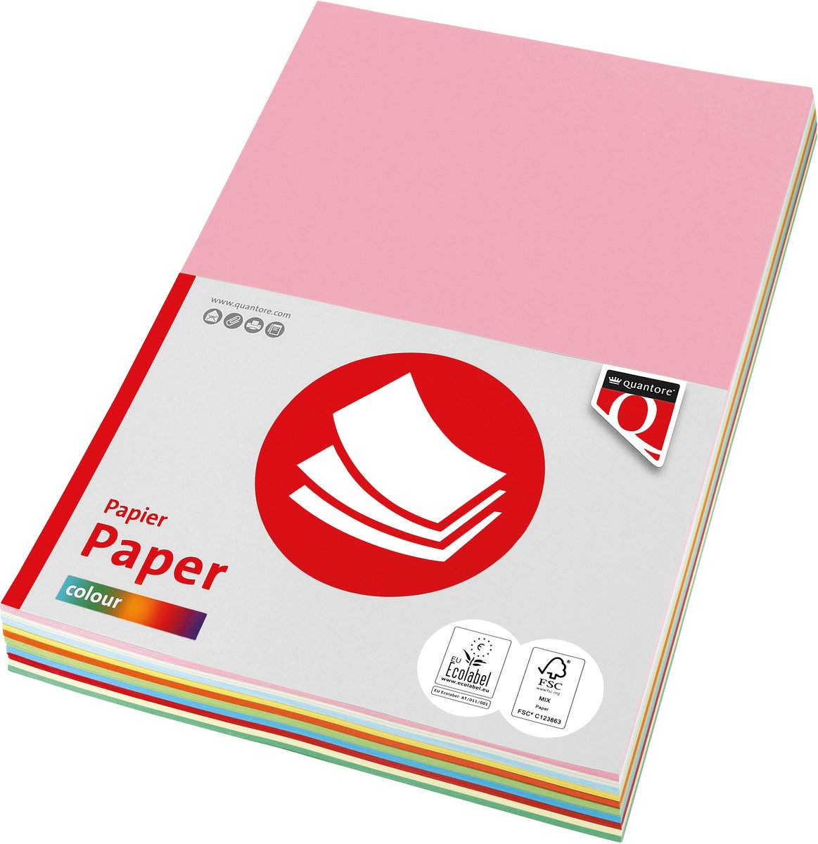Kopieerpapier quantore col a4 80gr 10kleuren x 25v
