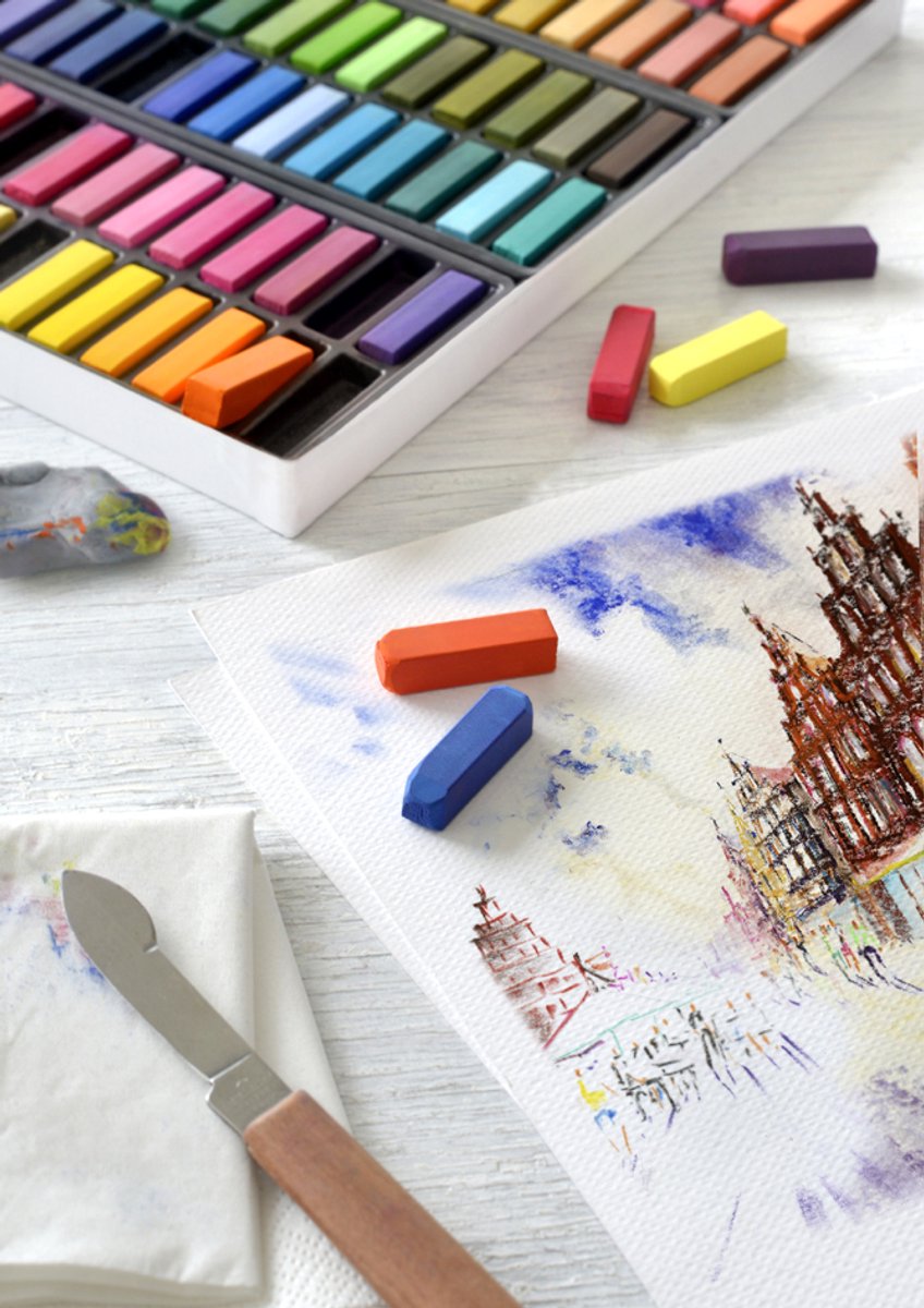 Faber-Castell pastelkrijt - halve lengte - 24 stuks - FC-128224 — cadeau in Hobby - foto 3