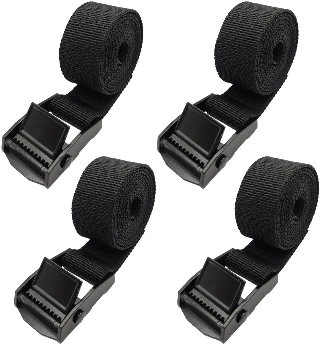 Spanbanden - Verstelbaar met klemgesp van zinklegering - Voor fiets en motor - 1 meter - 4 stuks