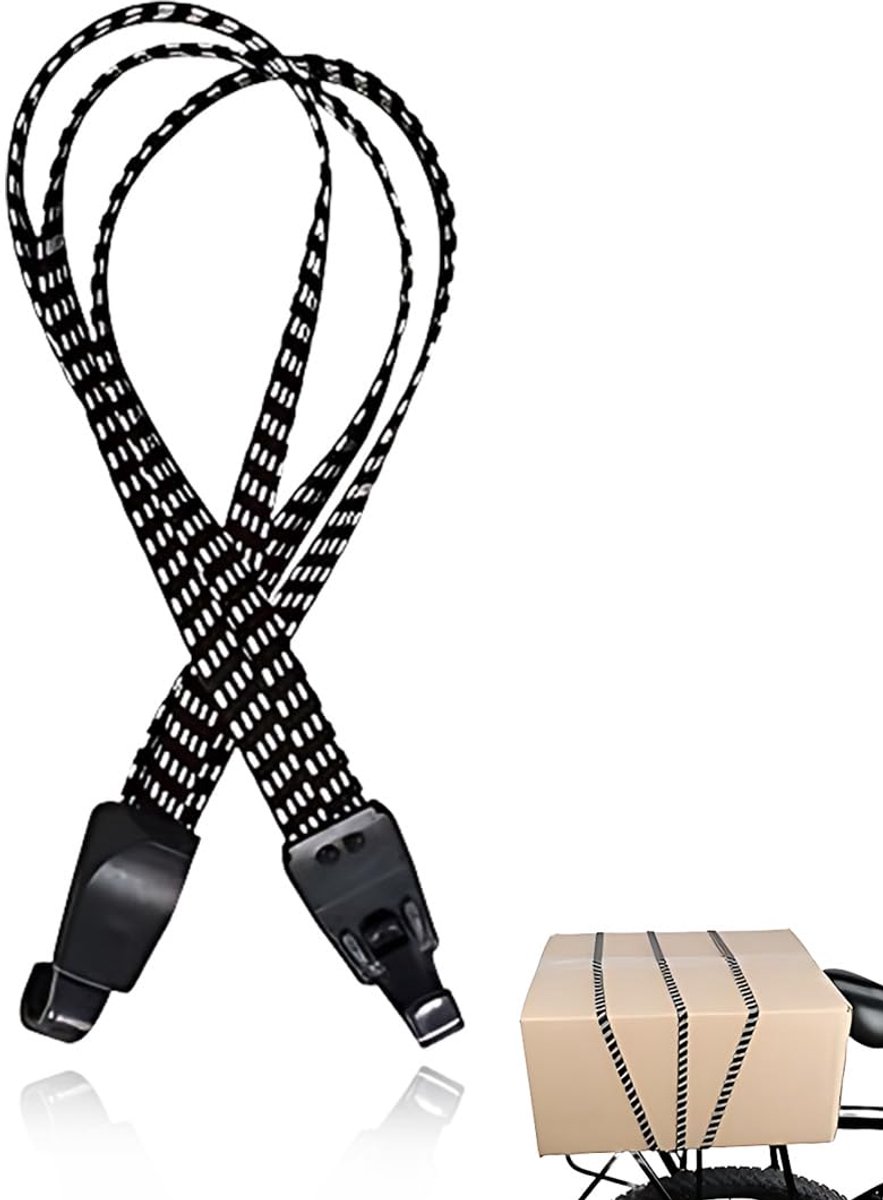 JUGUTA 1 stuk fiets bagageriem, rubberen riem met haak, bagagedrager spanriem, fiets spanriem elastisch, spanriemen verstelbaar, bevestigingsriem voor motor, fiets, rugzak