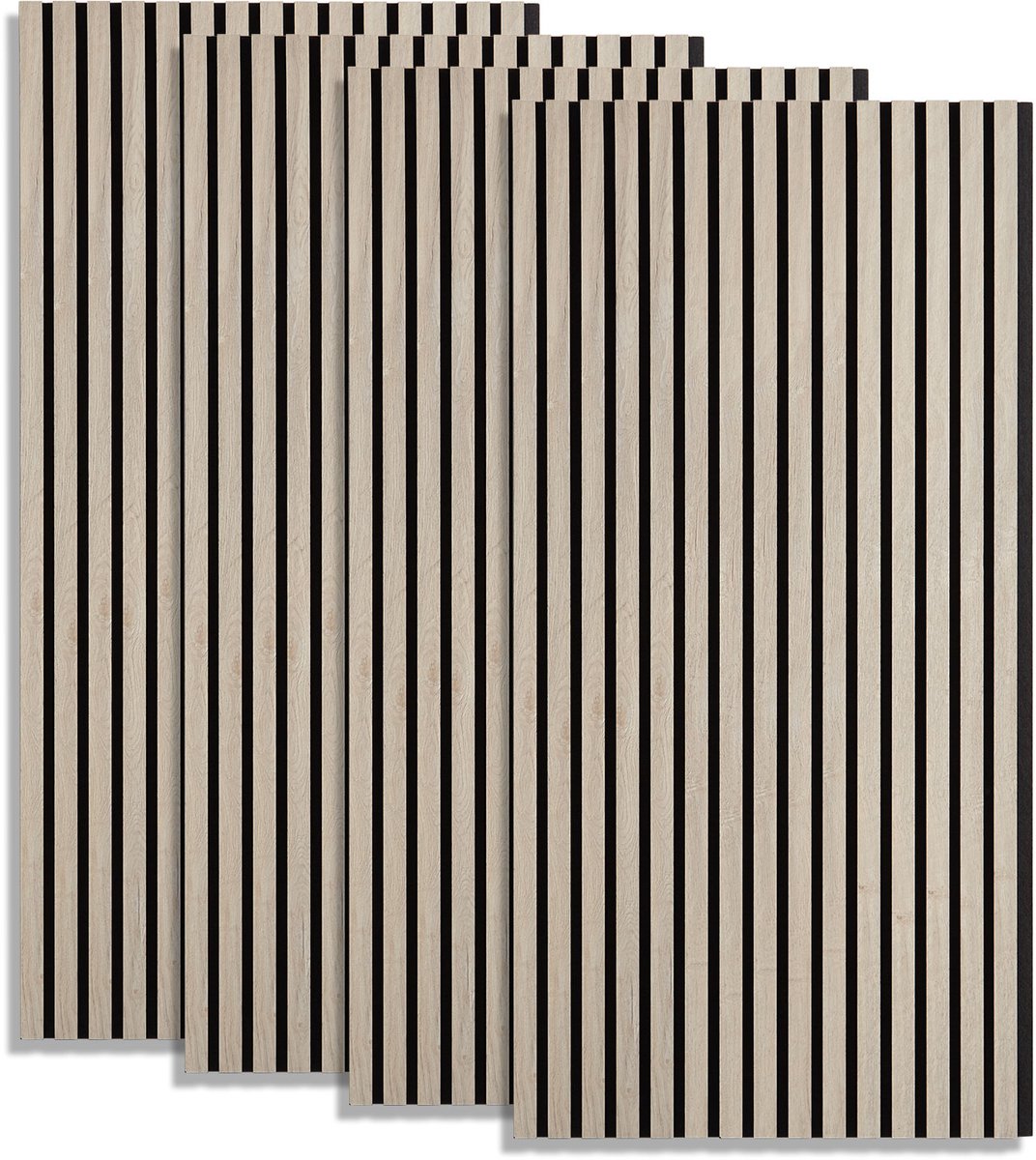 Homestyle4u akoestisch paneel - 60x120 cm - grijs - set van 4