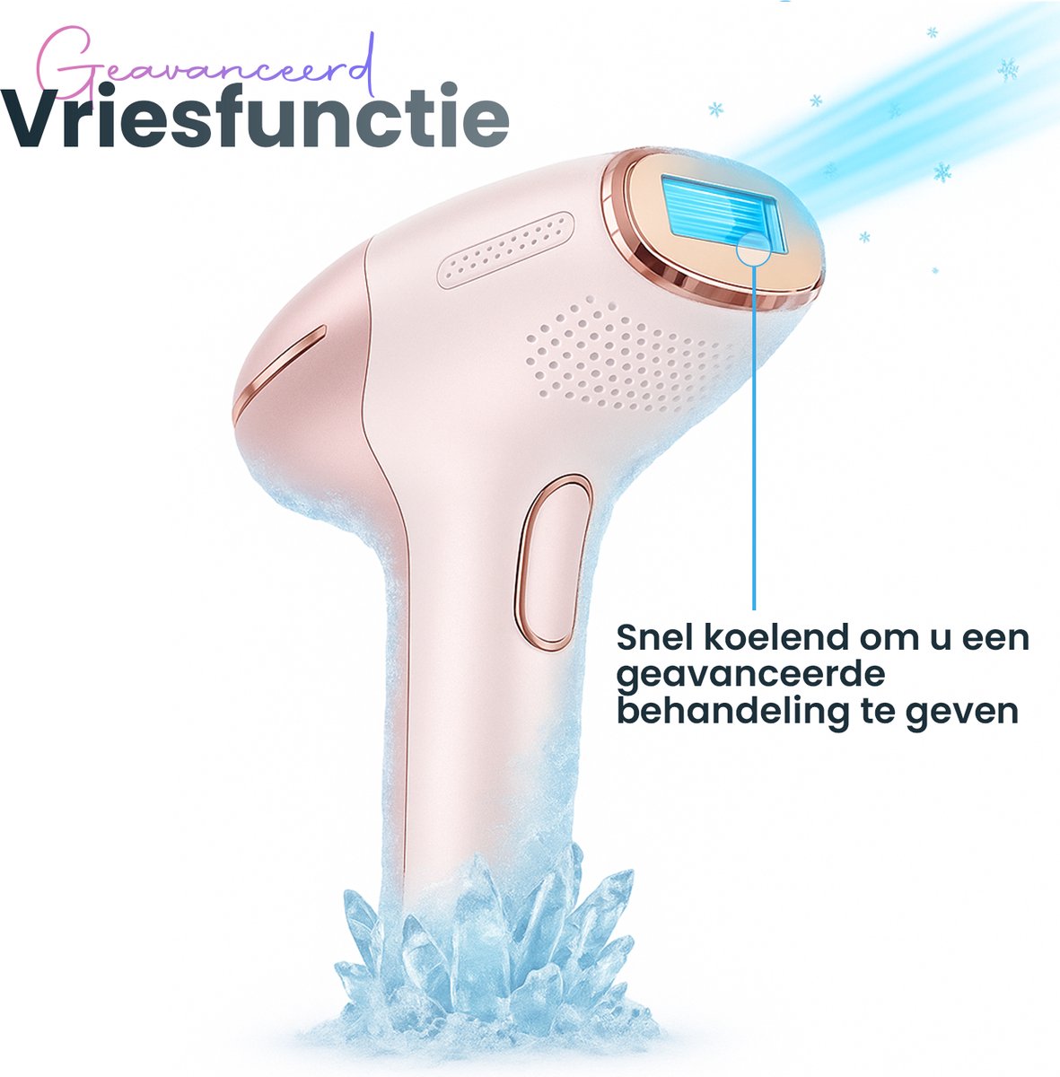 BronStore® Laser Ontharingsapparaat met Ice Cooling - IPL Ontharing Apparaat - Epileerapparaat Dames & Heren - Ontharingsapparaten - Inclusief 9 Intensiteiten & 999.999 Flitsen thumbnail 3