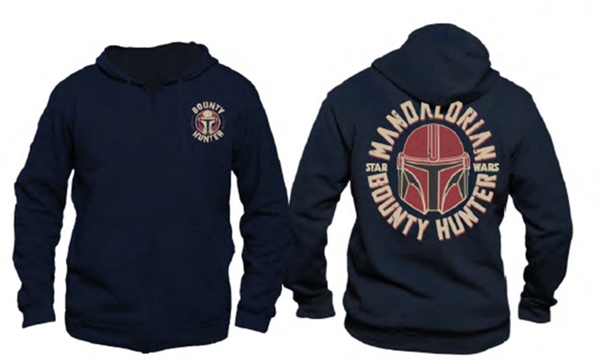 Star Wars - The Mandalorian Bounty Hunter Zwart Heren Sweat Zippe Hoodie - S