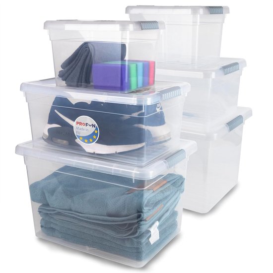 Opbergbox Really Useful 42 Liter 520x440x310mm Transparant Blauw C 1400238