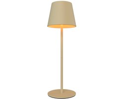 Ledvion – Oplaadbare Tafellamp Nyra – LED - Beige – Dimbaar – IP54 – USB