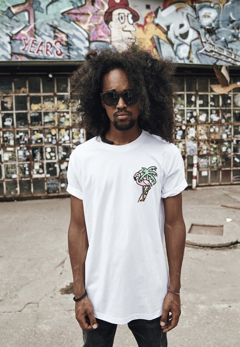 Mister Tee Flamingo Heren T-shirt S Wit