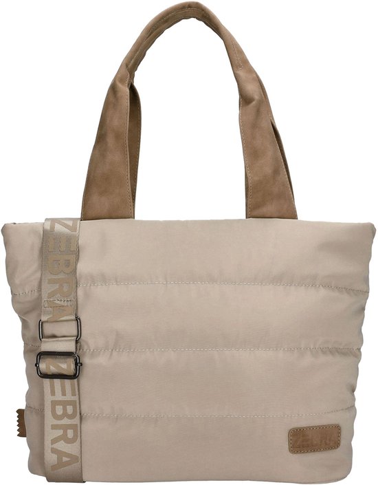 Zebra Elske Shopper - Verstelbare/Afneembare Schouderband - Tussenvak - Praktische indeling - Werktas - Tote Bag - Dames Tas - Lichttaupe