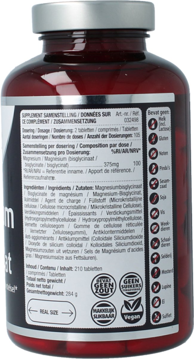 Lucovitaal Magnesium bisglycinaat 375mg 210 Tabletten — afbeelding 2