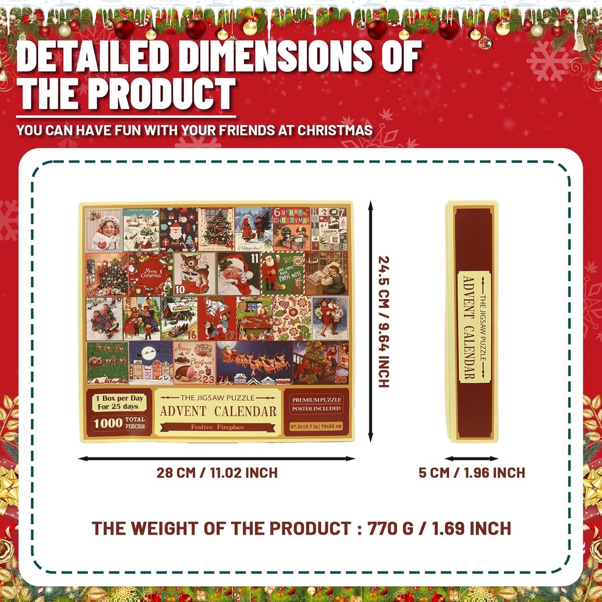 Kerst Adventskalender puzzels - , legpuzzels voor volwassenen en kinderpuzzels