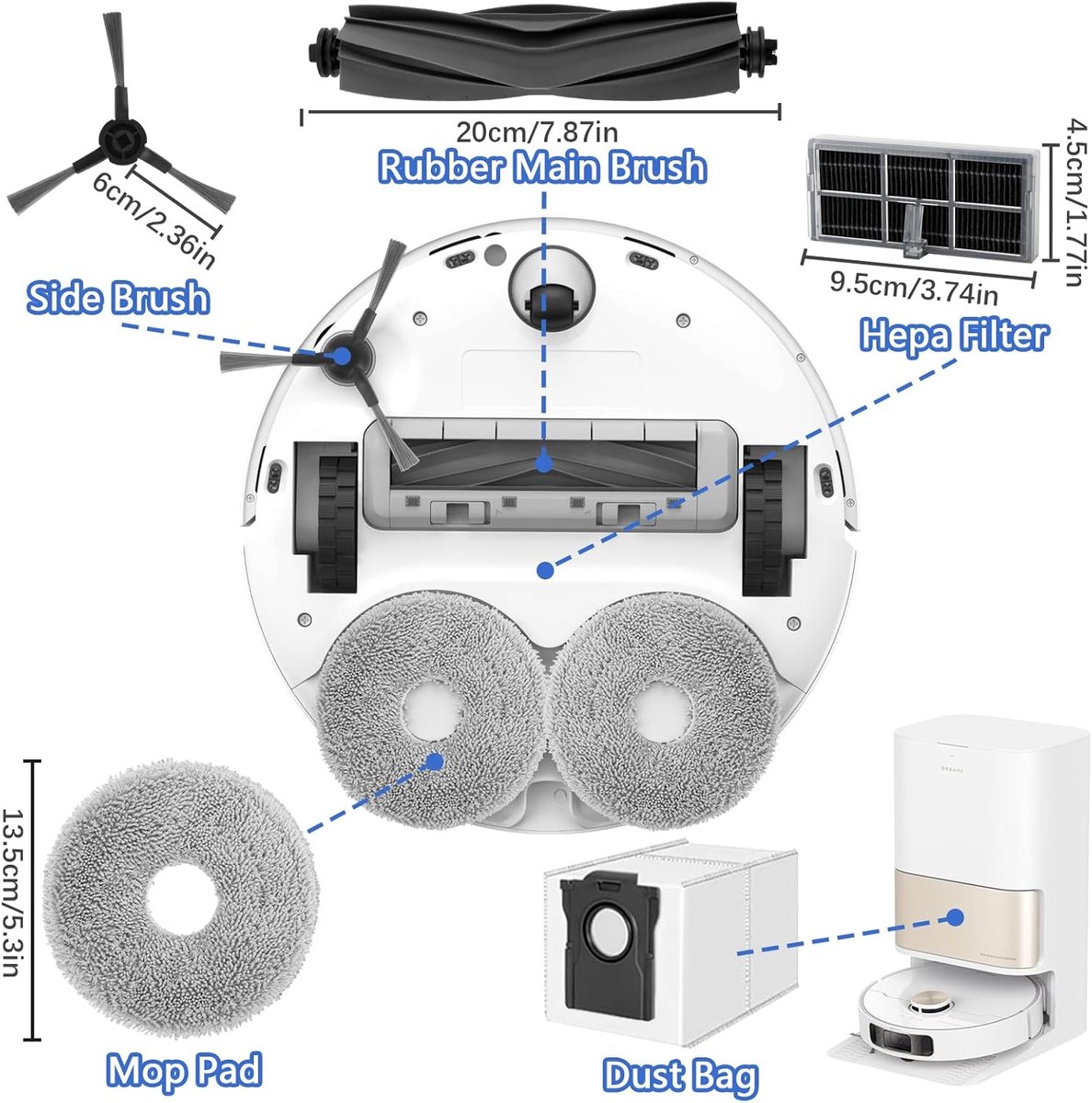 Geschikt voor Dreame L10s Pro Ultra Heat/ L10s Ultra Gen 2 accessoireset, reserveonderdelen voor robotstofzuigers — afbeelding 5