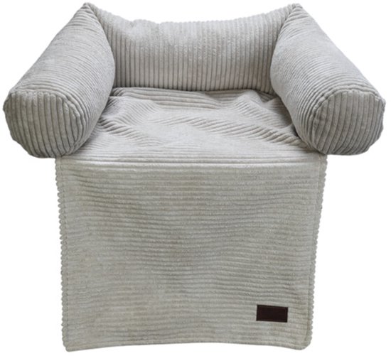 Designed by Lotte Bankkussen Ribbed - Hondenkussen - Licht Grijs - 50x50x30 cm
