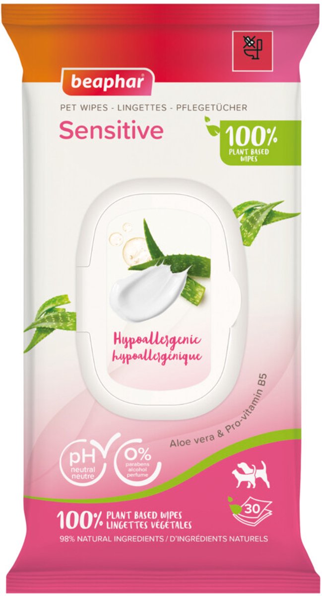 Beaphar Dierendoekjes Sensitive - 10 x 30 stuks - Voordeelverpakking