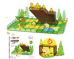 Lardic - Magnetisch Speelgoed Dierentuin - Magnetic Tiles - Bouwspeelgoed - Bouwblokken - Magneten Speelgoed - Magnetische Tegels - Magna - Bouwstenen - Montessori Speelgoed - Mind Educatief Constructie Speelgoed