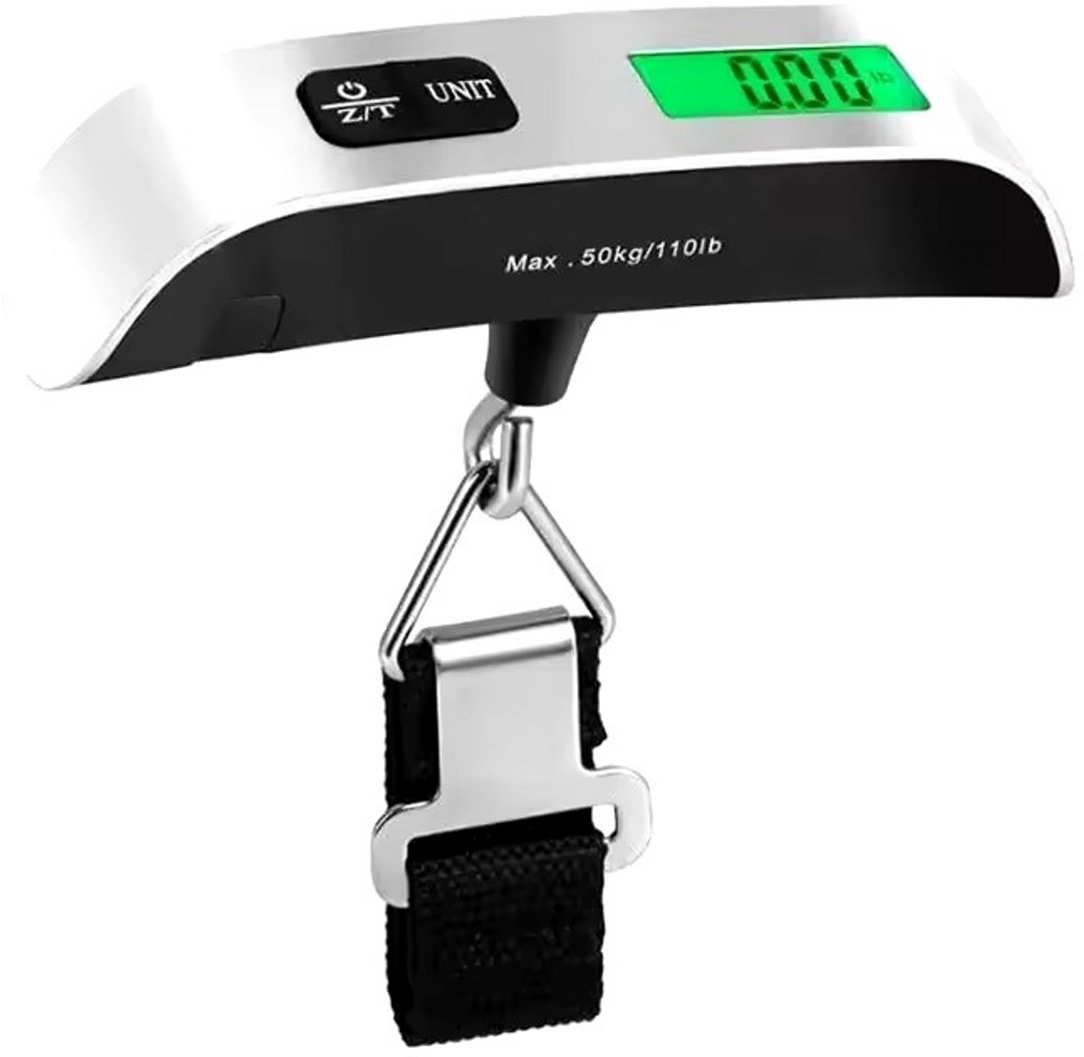 Digitale Bagageweegschaal – 50kg – Precisie – Lichtgewicht Kofferweegschaal met Verlicht LCD Display & Temperatuurmeting – Reisaccessoire