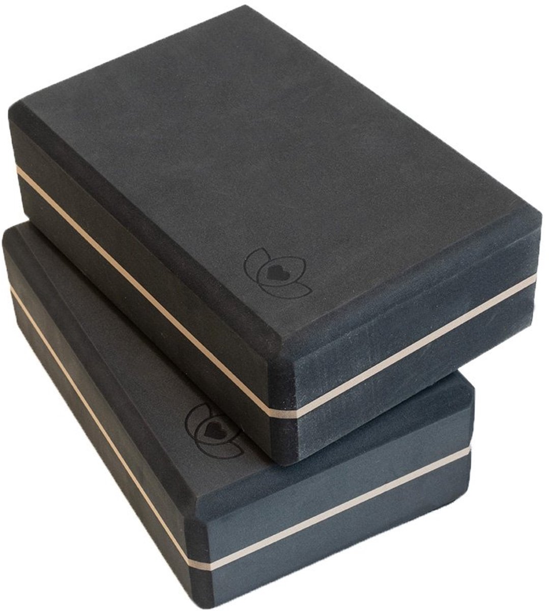 Yoga blok high density zwart - Lotus - 2 stuks