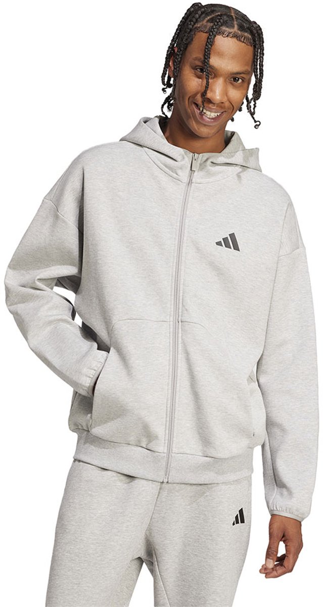 Adidas Future Icons Small Logo Sweatshirt Met Rits S Regular Man Grijs