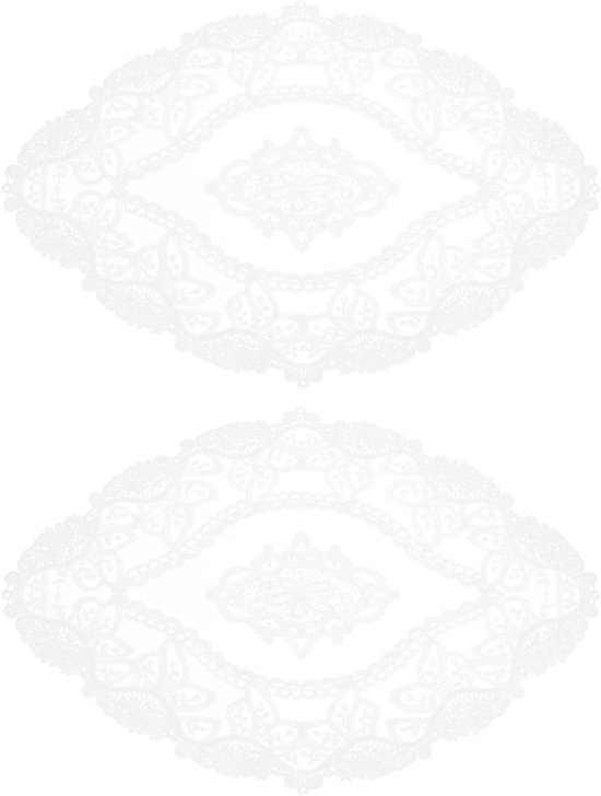 2 stuks retro kanten placemats, 29 x 51 cm, Franse placemat, geborduurde kant, gehaakte placemats, afwasbaar, voor thuis, keuken, eettafel, hotel, restaurant, oranje