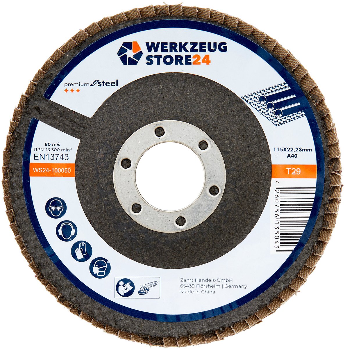 WS24 10x lamellenschijf 115 mm convex aluminiumoxide K 40 - WS24-...