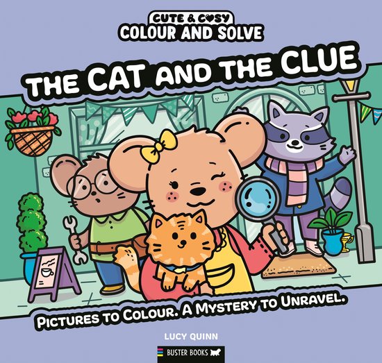 Cute & Cosy- Colour and Solve: The Cat and the Clue - cover