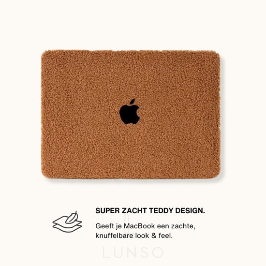 Housse Lunso pour MacBook Pro 16 pouces (2021-2024) - Teddy Puffy Brown