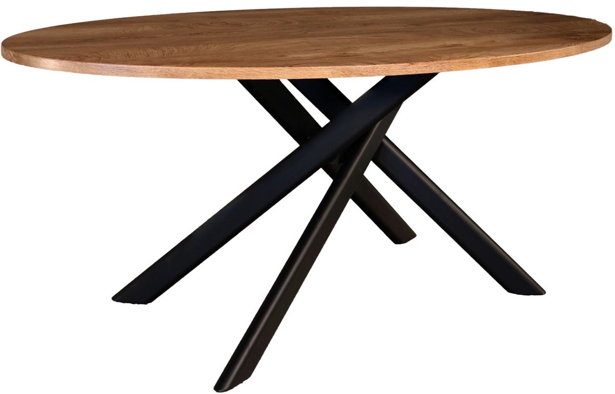Eettafel Twist ovaal 160cm bruin ovale tafel MDF eetkamertafel