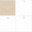 Binnenkant van een zwangerschapsdagboek met secties als 'Voorbereiding & Lijstjes', 'Afspraken' en 'Shoplijst'.