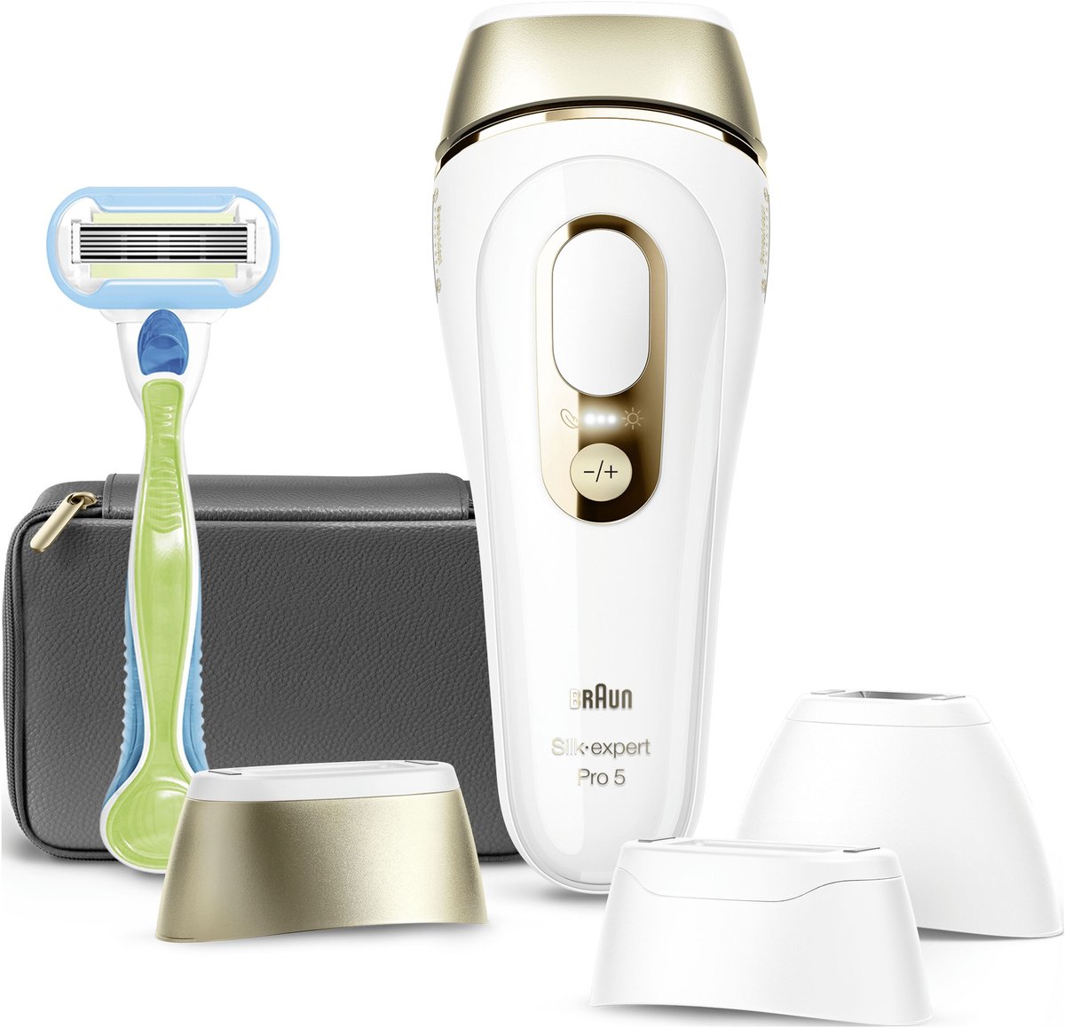 Bol.com Braun IPL Silk-expert Pro 5 - ontharing voor thuis - Etui - Venus-scheersysteem - 3 koppen - PL5242 aanbieding