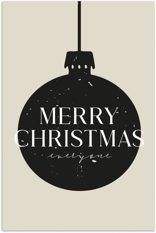 Poster 80x120 cm - Kerstballen - Japandi - Christmas - Zwarte kerstballen - Posters - Kamer decoratie - Wanddecoratie woonkamer - Muurdecoratie slaapkamer - Kerstversiering - Kerstdecoratie voor binnen - Kerstmis