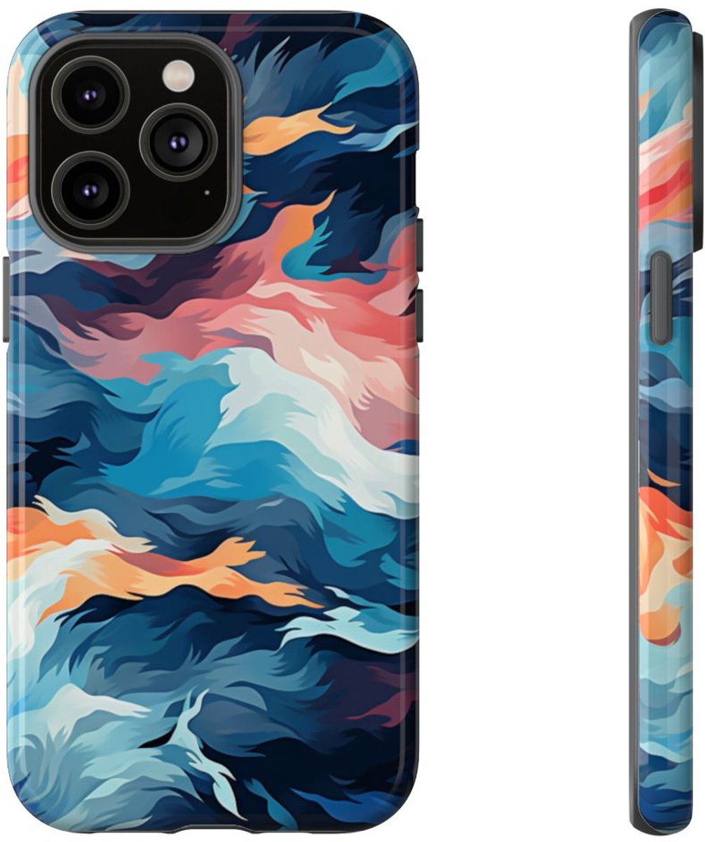 Abstracte Veelkleurige Vloeibare Golven – Telefoonhoesje Geschikt voor iPhone 14 Pro Max
