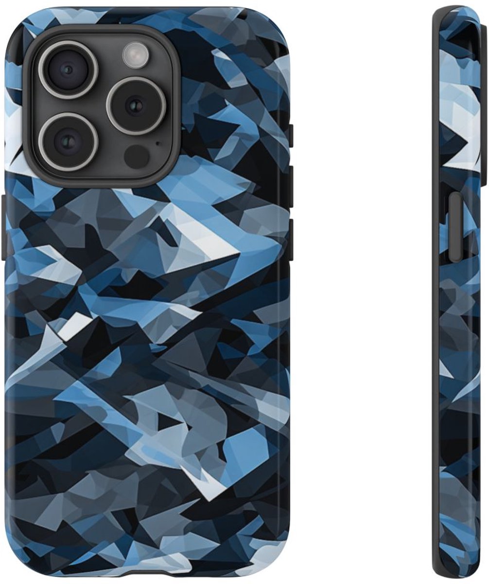 Stedelijk Geometrisch Camouflagepatroon – Telefoonhoesje Geschikt voor iPhone 15 Pro