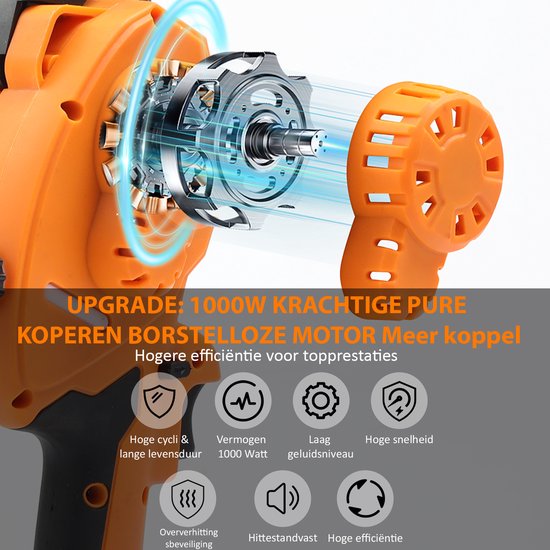 Grenintol Mini Kettingzaag - Kettingzaag - Draadloze Kettingzaag - Handkettingzaag - Snoeizaag - Takkenzaag - Elektrisch Kettingzaag Met 6000mAh/24V & Automatische Smering - Brushless Motor, 2 Kettingen + Opbergkoffer - Voor Snoeien, Houtbewerking van Grenintol — afbeelding 3