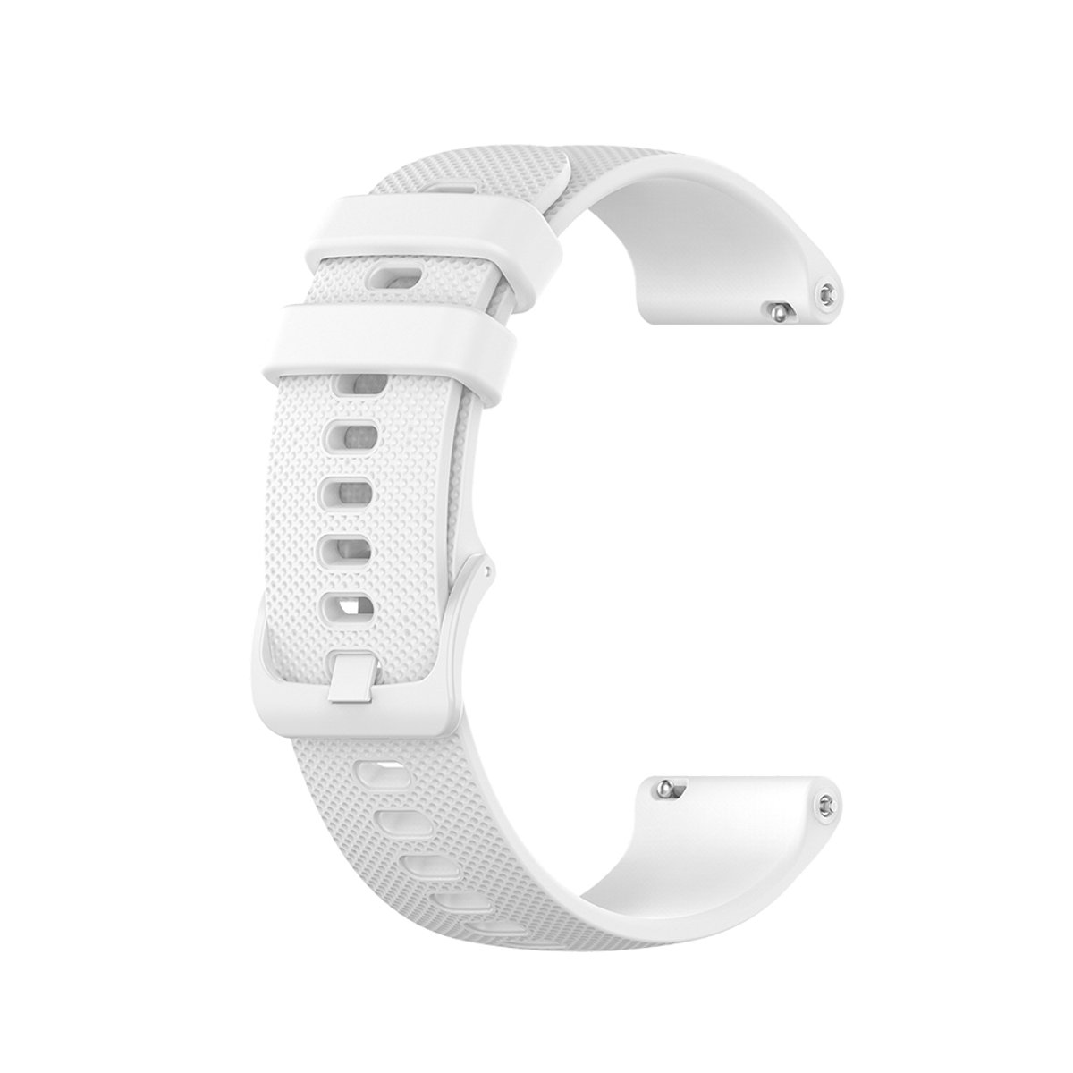 Qelus Wit 20mm Universele Siliconen Horlogebandje - Snelsluiting, Waterdicht, RVS Gesp - Verstelbare - Passend voor Pols 130-220mm - Voor Smartwatch Traditioneel Horloge