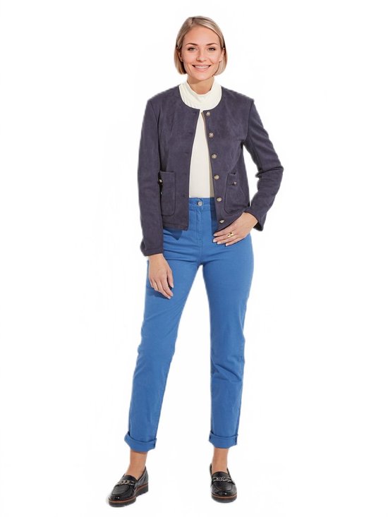 Bianca T. 38/40 Bleu marine Tunique Blouse Boutonnée Manche longue