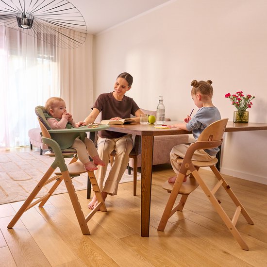 Lionelo Megan - Houten Kinderstoel / Eetstoel Baby - Meegroeistoel 3in1: van 6 mnd tot 110 kg - Verstelbare: Zitting Voetsteun & Tafel - 5-puntsgordel - Dienblad met siliconen inzet - Wasbaar Kussen - Antislipvoetjes - Baby Stoel van Merkloos — afbeelding 5