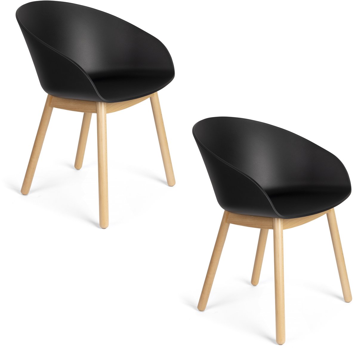 Void Eetkamerstoelen Eiken Zwart - Set van 2