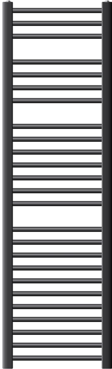Elektrische badkamerradiator met verwarmingselement 1200W 400x1500 mm antraciet rechte zijaansluiting & thermostaat LuxeBath