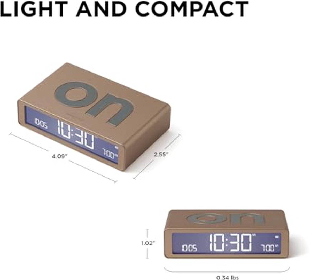 Verlichte Ochtendwekker met Snooze-functie - Omkeerbaar met LCD-display