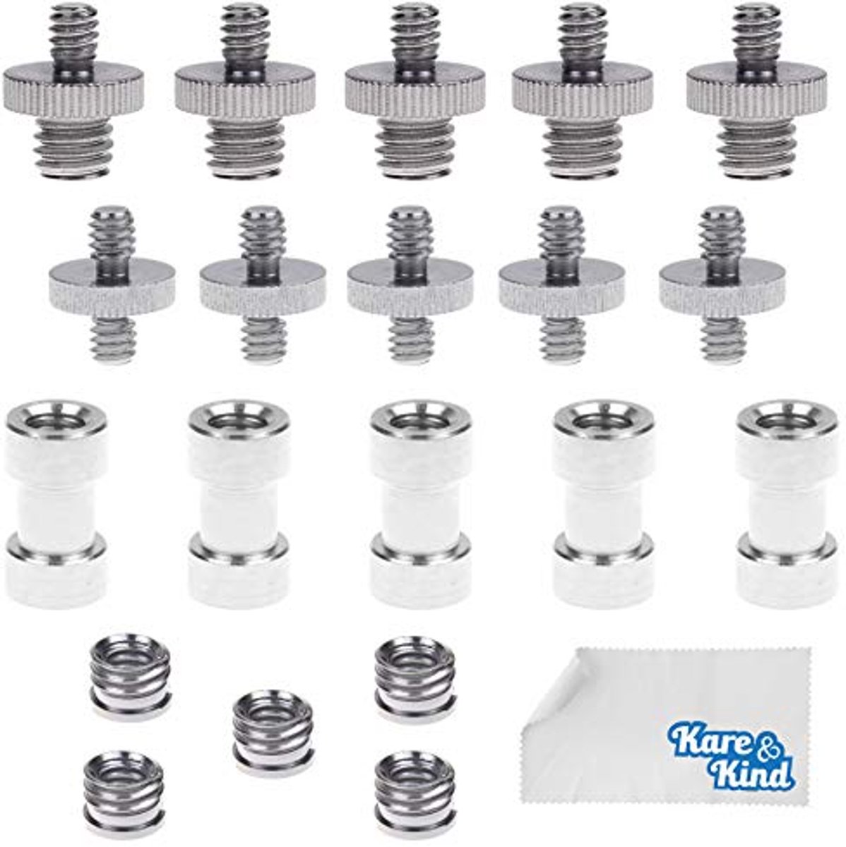 Adapter Mount Set 20x - 1/4 Inch en 3/8 Inch Converter voor DSLR Camera's en Statief
