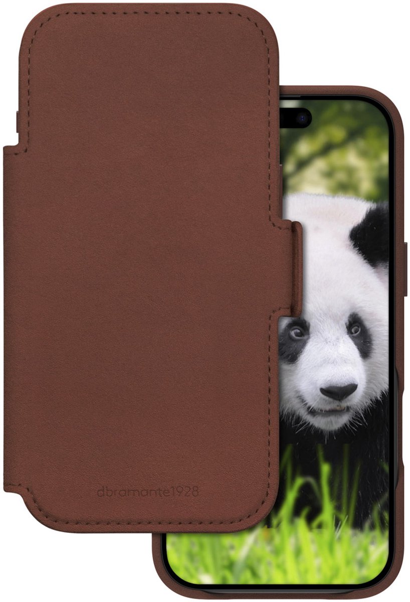 DBramante1928 Lynge iPhone 17 Air Book Case Leer met MagSafe Bruin