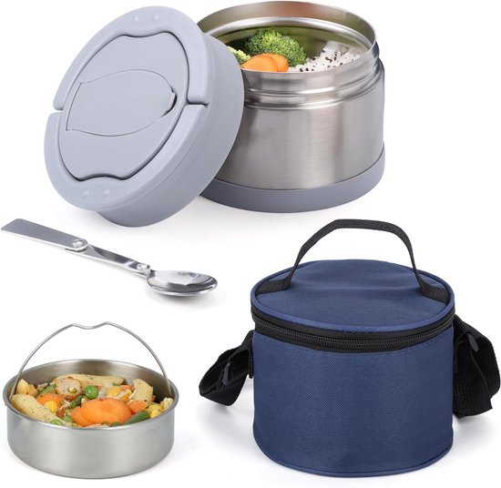 Geïsoleerde Bento Lunchbox Set – Draagbaar, Stapelbaar, Lekvrij